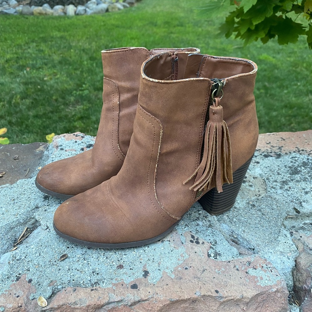 Brown suede boots